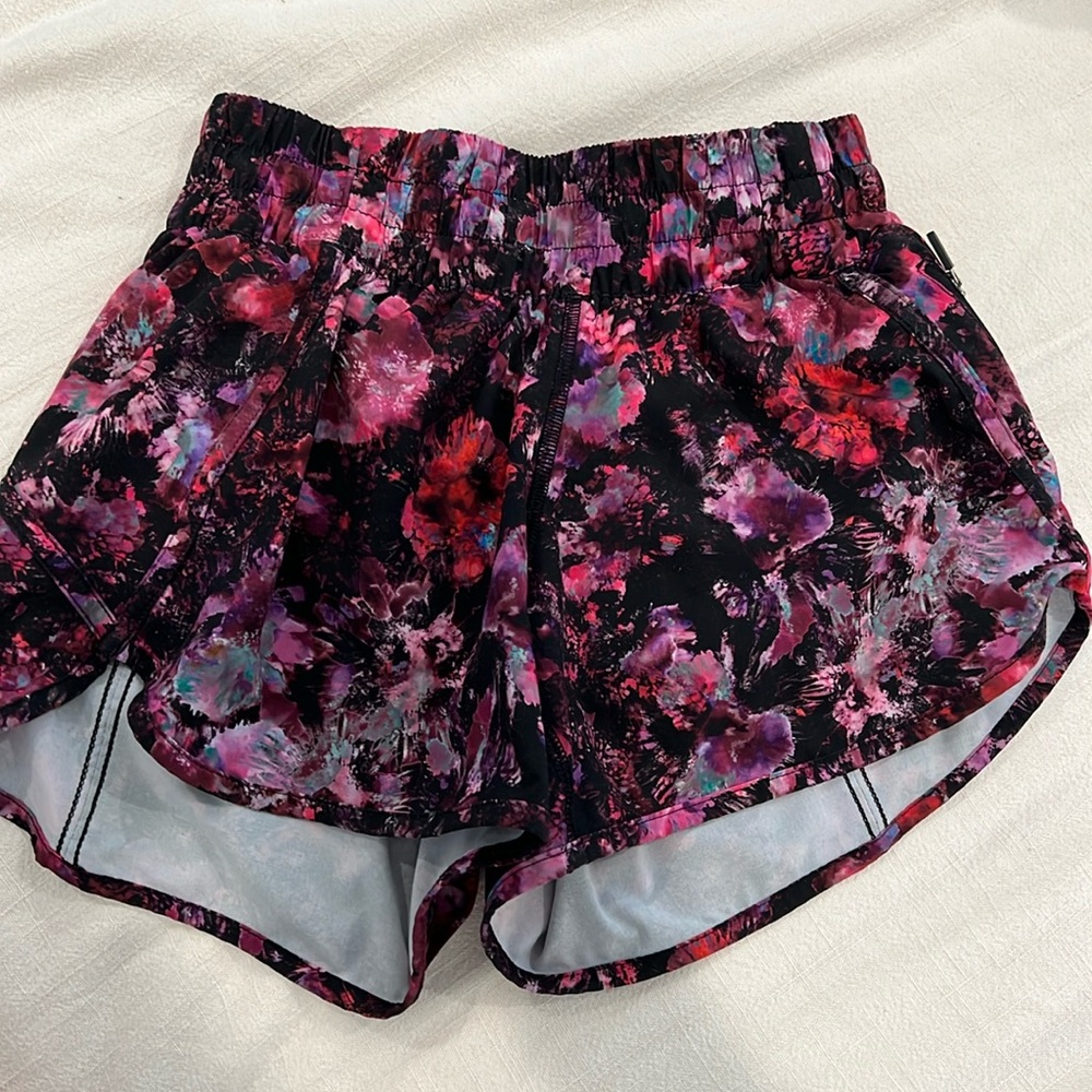 Floral/paint splashes lululemon shorts